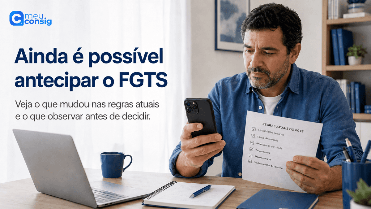 Ilustração sobre ainda é possível antecipar o fgts nas regras atuais; confira