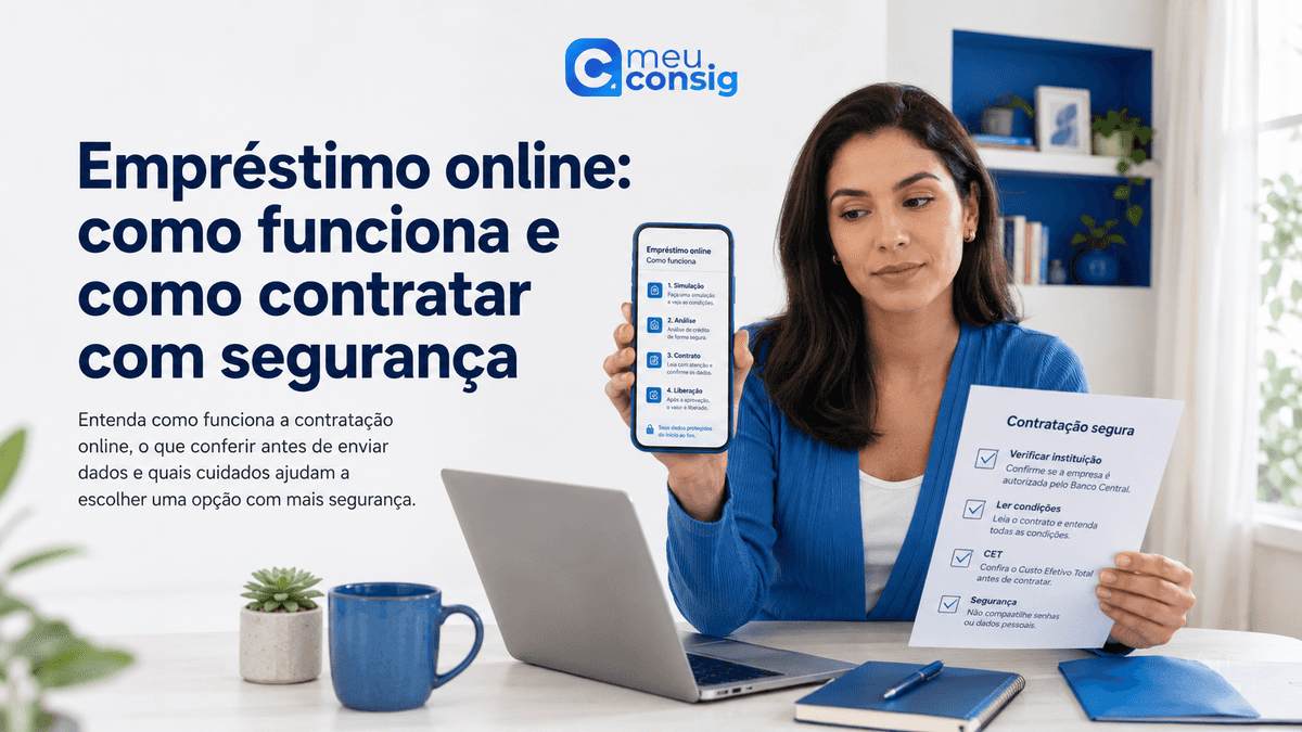 Pessoa analisando no celular uma proposta de empréstimo online antes de assinar o contrato