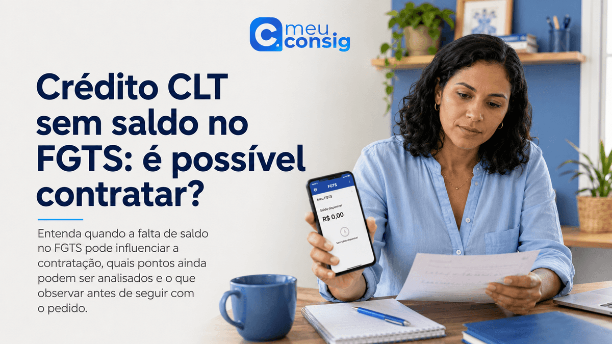 Trabalhador consultando Crédito CLT sem saldo no FGTS pelo celular