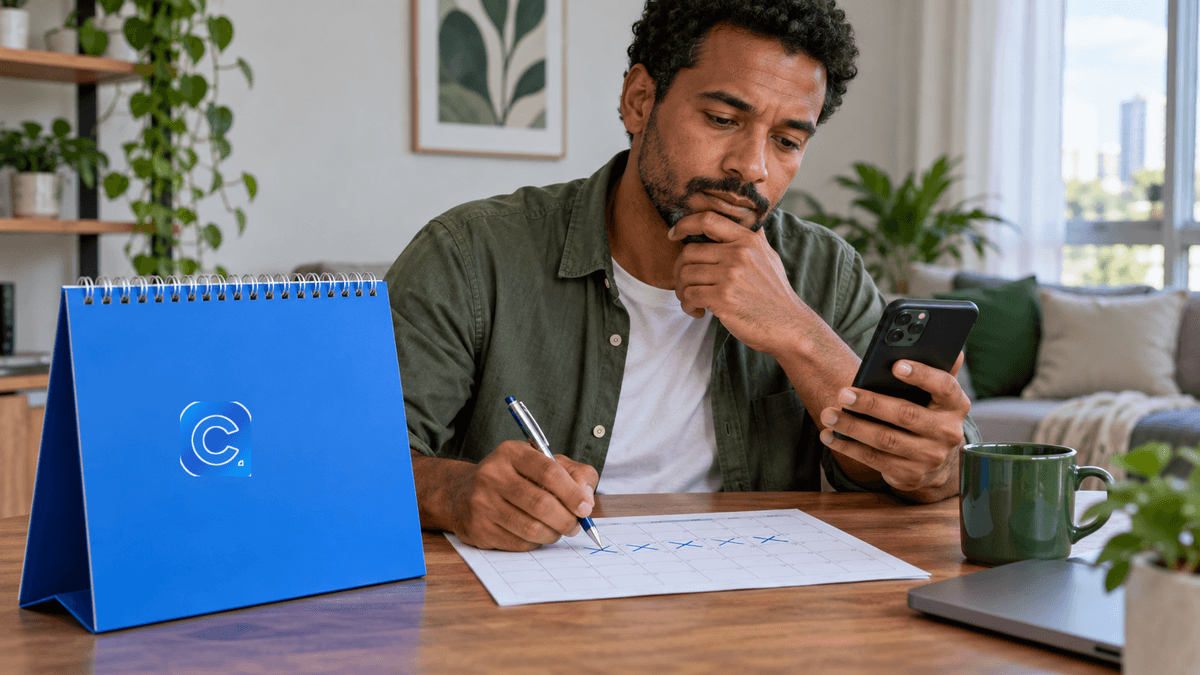 Trabalhador consulta no celular a mudança de modalidade de saque do FGTS.