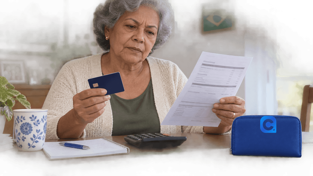 Beneficiária compara cartão, extrato e custo da fatura