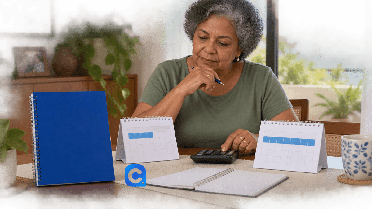 Aposentado compara calendários de pagamento de empréstimo